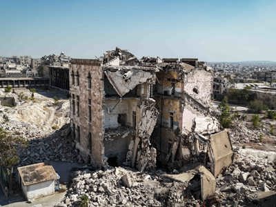 Destroyed buildings in Syria